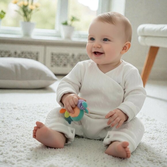 Obaibi Quilted Cable Pattern Lined Jumpsuit size 9 Months - Picture 13 of 13